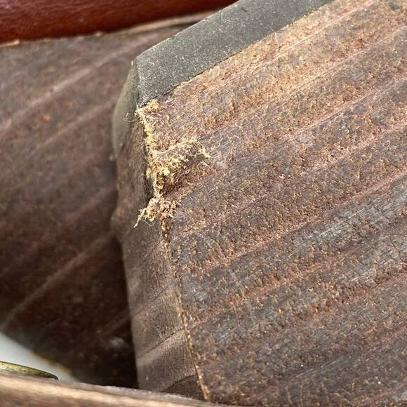 Frye Reina Cognac Leather Western Ankle Booties Brown Heel Scuffing Size 6.5M - Picture 11 of 12